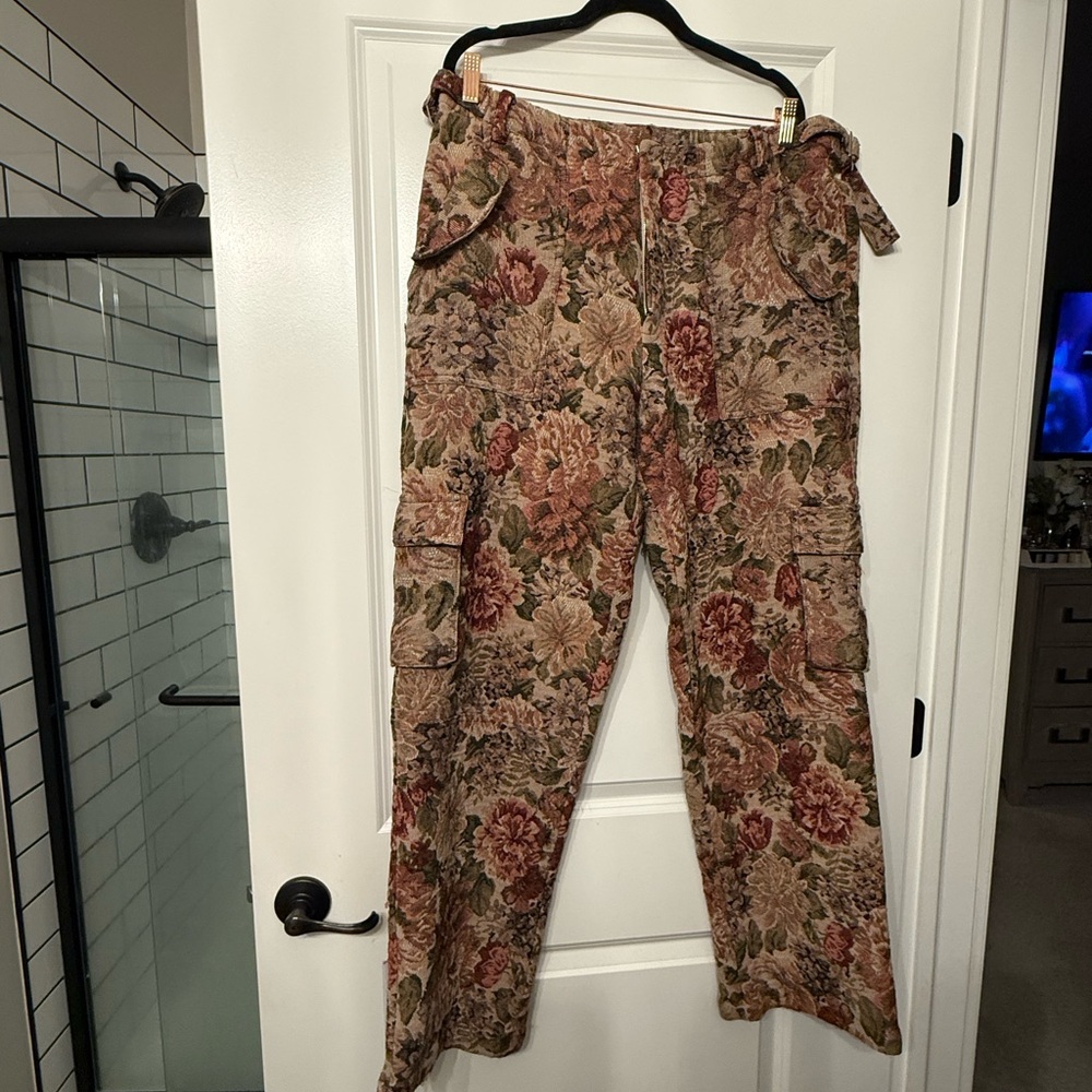 Floral Cargo Pants